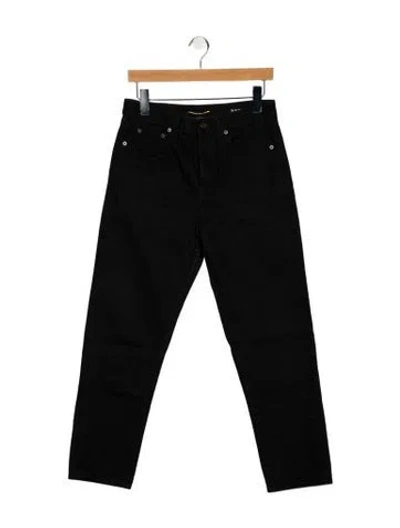 Pre-owned Saint Laurent High-rise Straight Leg Jeans In Black