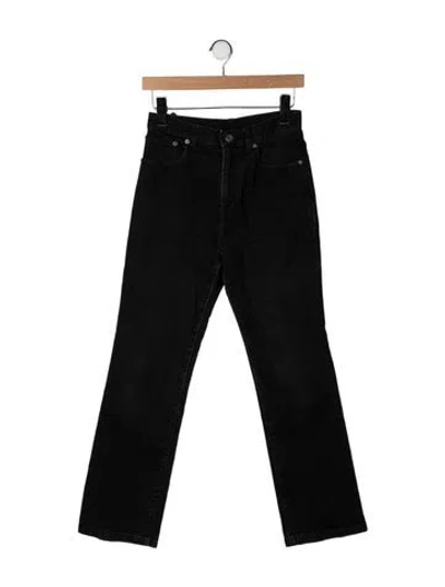 Pre-owned Saint Laurent High-rise Straight Leg Jeans In Black