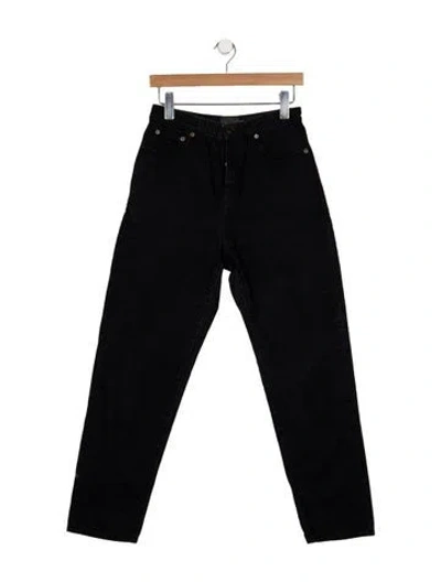 Pre-owned Saint Laurent High-rise Straight Leg Jeans In Black