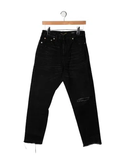 Pre-owned Saint Laurent High-rise Straight Leg Jeans In Black