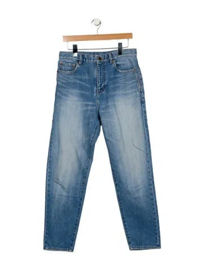 Pre-owned Saint Laurent High-rise Straight Leg Jeans In Blue