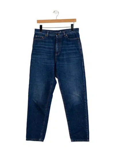 Pre-owned Saint Laurent High-rise Straight Leg Jeans In Blue