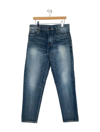 Pre-owned Saint Laurent High-rise Straight Leg Jeans In Blue