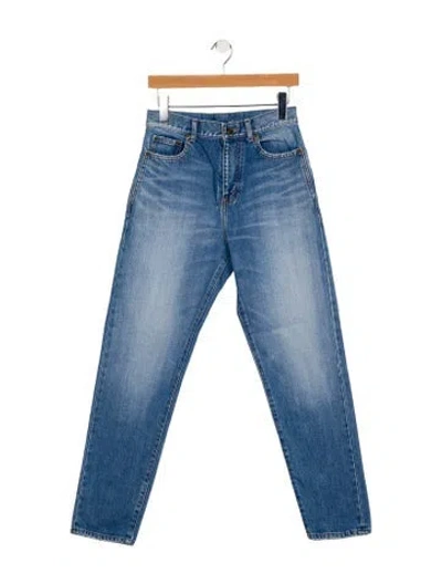 Pre-owned Saint Laurent High-rise Straight Leg Jeans In Blue