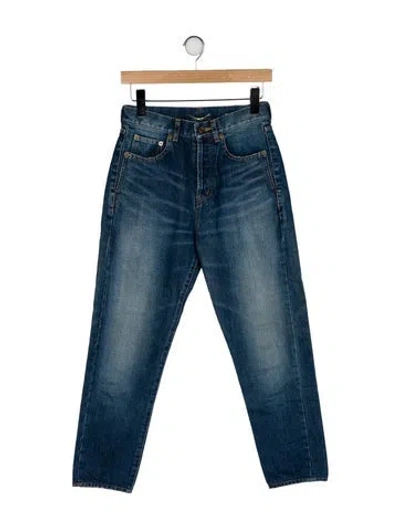 Pre-owned Saint Laurent High-rise Straight Leg Jeans In Blue