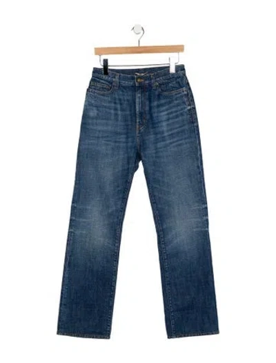 Pre-owned Saint Laurent High-rise Straight Leg Jeans In Blue