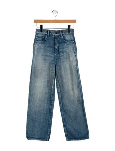 Pre-owned Saint Laurent High-rise Straight Leg Jeans In Blue