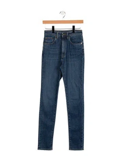 Pre-owned Saint Laurent High-rise Straight Leg Jeans In Blue