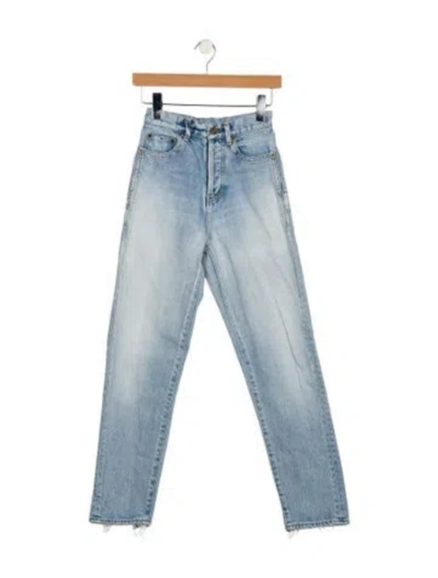 Pre-owned Saint Laurent High-rise Straight Leg Jeans In Blue