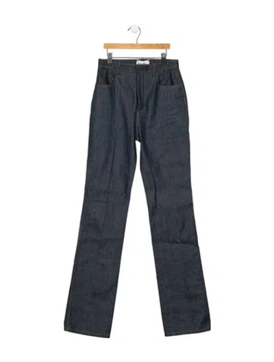 Pre-owned Saint Laurent High-rise Straight Leg Jeans In Blue