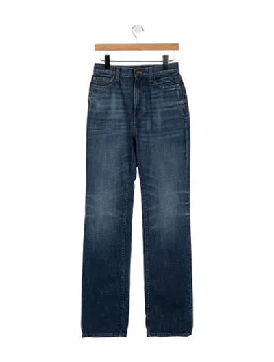 Pre-owned Saint Laurent High-rise Straight Leg Jeans In Blue