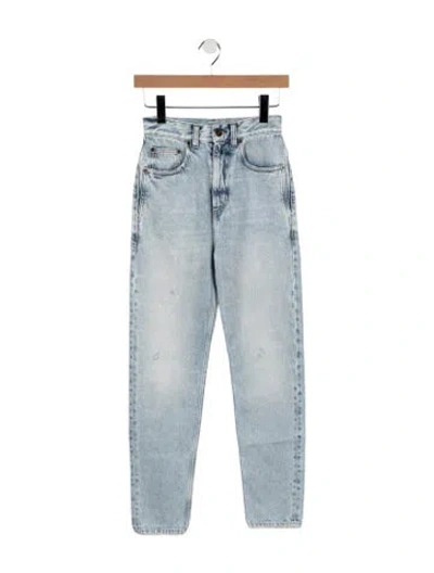 Pre-owned Saint Laurent High-rise Straight Leg Jeans In Blue