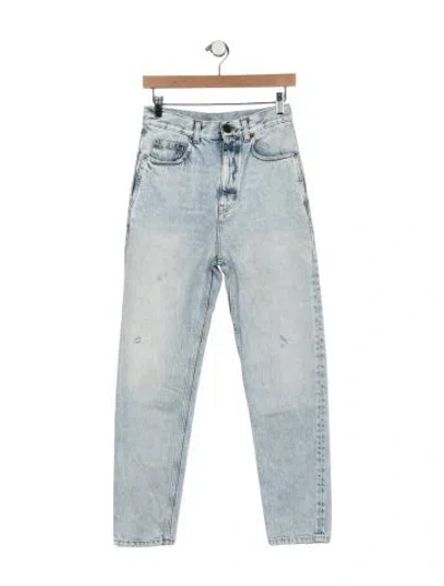 Pre-owned Saint Laurent High-rise Straight Leg Jeans In Blue