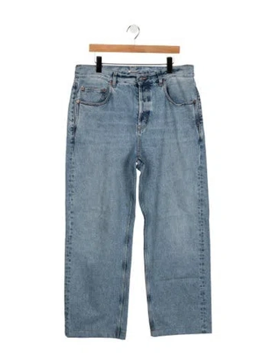 Pre-owned Saint Laurent High-rise Straight Leg Jeans In Blue