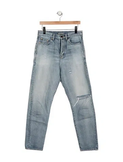 Pre-owned Saint Laurent High-rise Straight Leg Jeans In Blue