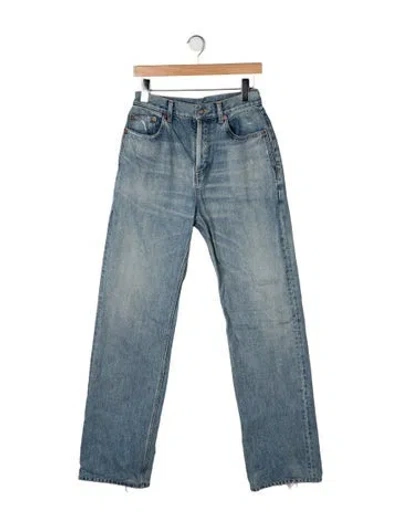 Pre-owned Saint Laurent High-rise Straight Leg Jeans In Blue