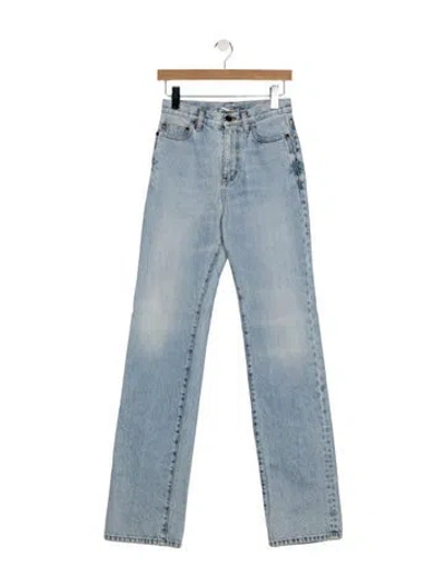 Pre-owned Saint Laurent High-rise Straight Leg Jeans In Blue