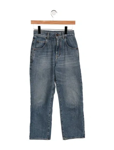 Pre-owned Saint Laurent High-rise Straight Leg Jeans In Blue