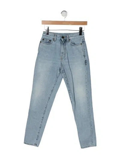 Pre-owned Saint Laurent High-rise Straight Leg Jeans In Blue