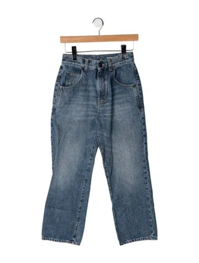 Pre-owned Saint Laurent High-rise Straight Leg Jeans In Blue