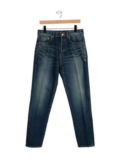 Pre-owned Saint Laurent High-rise Straight Leg Jeans In Blue
