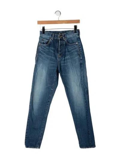 Pre-owned Saint Laurent High-rise Straight Leg Jeans In Blue