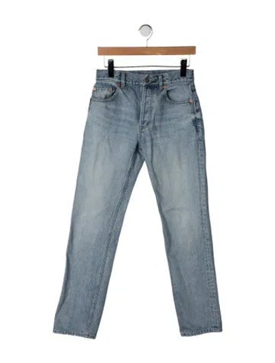 Pre-owned Saint Laurent High-rise Straight Leg Jeans In Blue