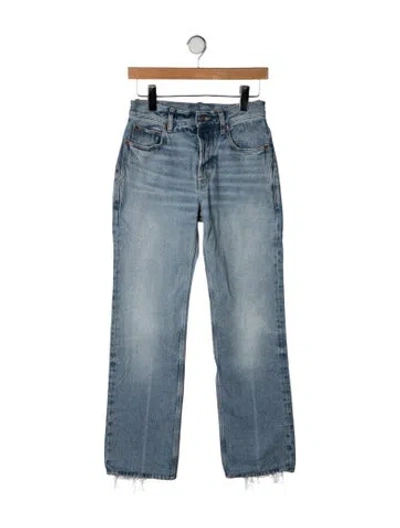 Pre-owned Saint Laurent High-rise Straight Leg Jeans In Blue