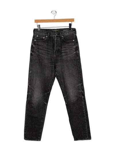 Pre-owned Saint Laurent High-rise Straight Leg Jeans In Gray