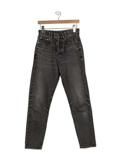 Pre-owned Saint Laurent High-rise Straight Leg Jeans In Gray