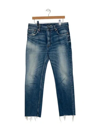 Pre-owned Saint Laurent High-rise Straight Leg Jeans In Green