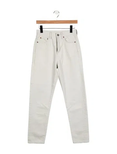 Pre-owned Saint Laurent High-rise Straight Leg Jeans In Grey