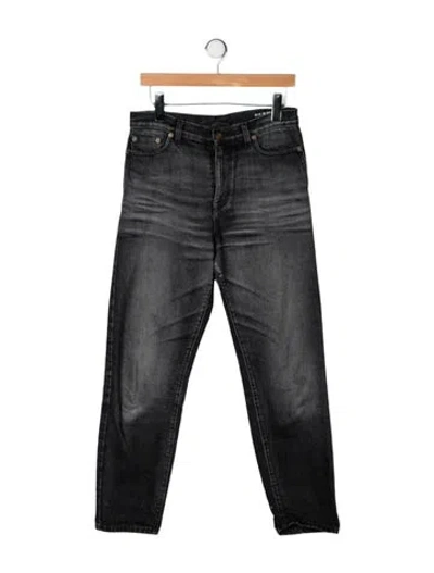 Pre-owned Saint Laurent High-rise Straight Leg Jeans In Grey
