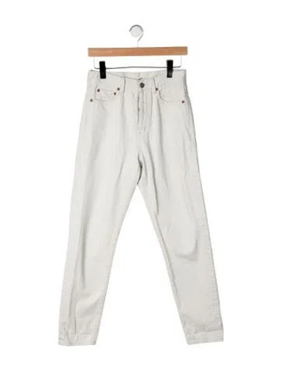 Pre-owned Saint Laurent High-rise Straight Leg Jeans In Neutrals