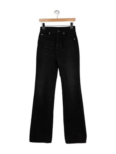 Pre-owned Saint Laurent High-rise Wide Leg Jeans In Black