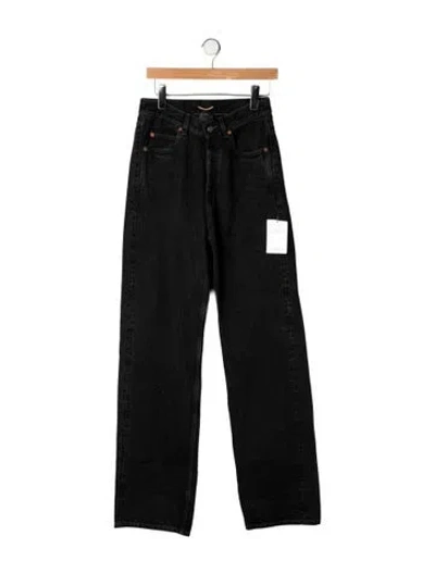 Pre-owned Saint Laurent High-rise Wide Leg Jeans In Black