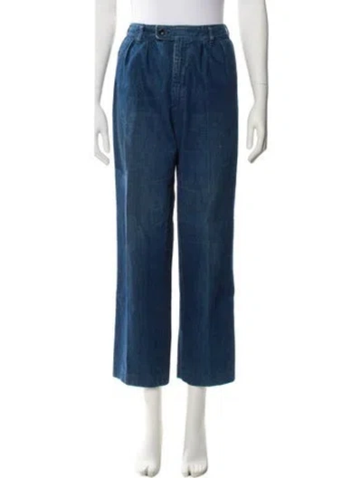 Pre-owned Saint Laurent High-rise Wide Leg Jeans In Blue