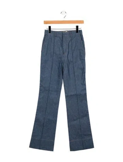 Pre-owned Saint Laurent High-rise Wide Leg Jeans In Blue