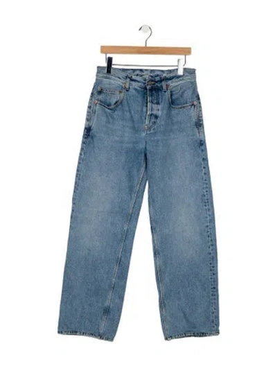 Pre-owned Saint Laurent High-rise Wide Leg Jeans In Blue