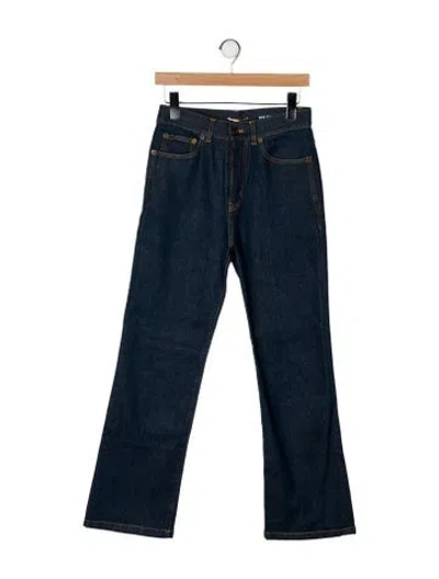 Pre-owned Saint Laurent High-rise Wide Leg Jeans In Blue