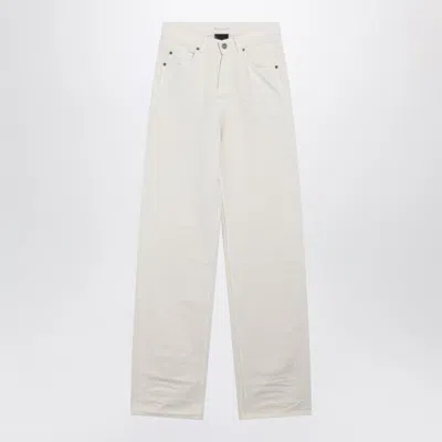 Saint Laurent Highwaisted Boyfriend Jeans In Vanilla Denim In White