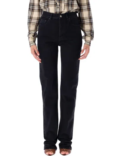 Saint Laurent High-waisted Mini Jeans For Women In Black