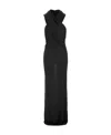 Saint Laurent Maxikleid Mit Kapuze In Black
