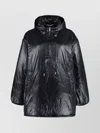 Saint Laurent Hooded Nylon Windbreaker Jacket With Drawstring Hem