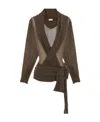 Saint Laurent Hooded Organic Silk Blouse In Brown