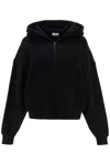 SAINT LAURENT HOODED SWEATSHIRT WITH HALF ZIP