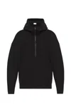 Saint Laurent Hooded Sweatshirt With Half Zip In Black