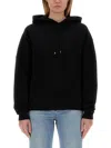 Saint Laurent Hoodie With Embroidered Logo In Black