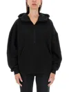 Saint Laurent Cropped-sweatshirt In Black