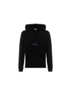 Saint Laurent Logo Hooded Sweatshirt In Black